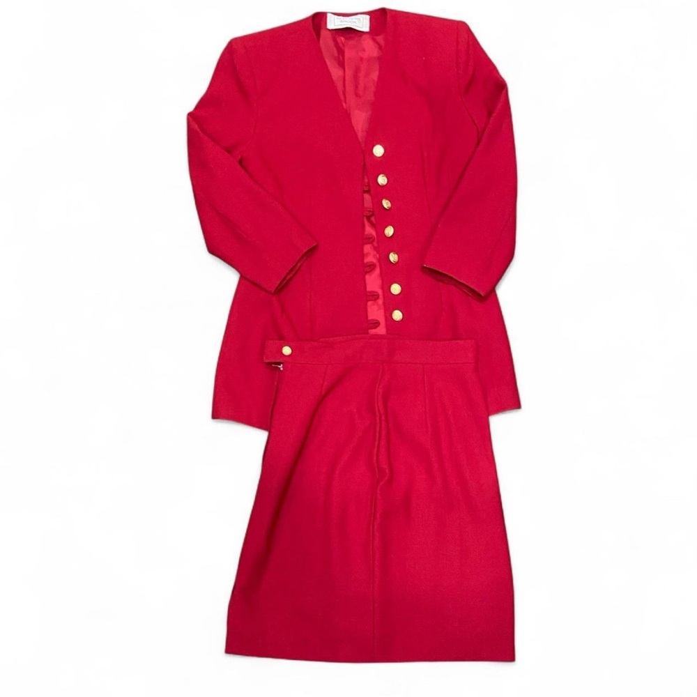 Vintage Beechers Brook Red Blazer and Skirt Set